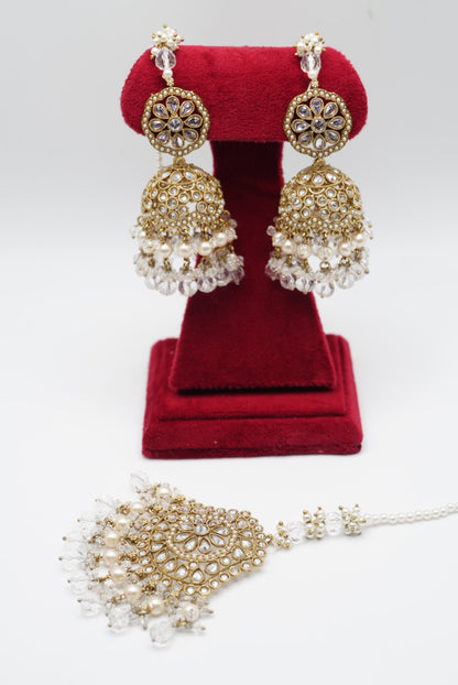 JHUMKI TIKKA POLKI  EARRING SET| SIMZDESIGNZ |