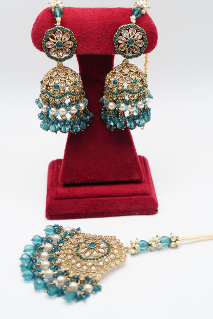 JHUMKI TIKKA POLKI  EARRING SET| SIMZDESIGNZ |