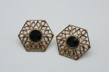 POLYGON  SHAPED POLKI STUDS | SIMZDESIGNZ |