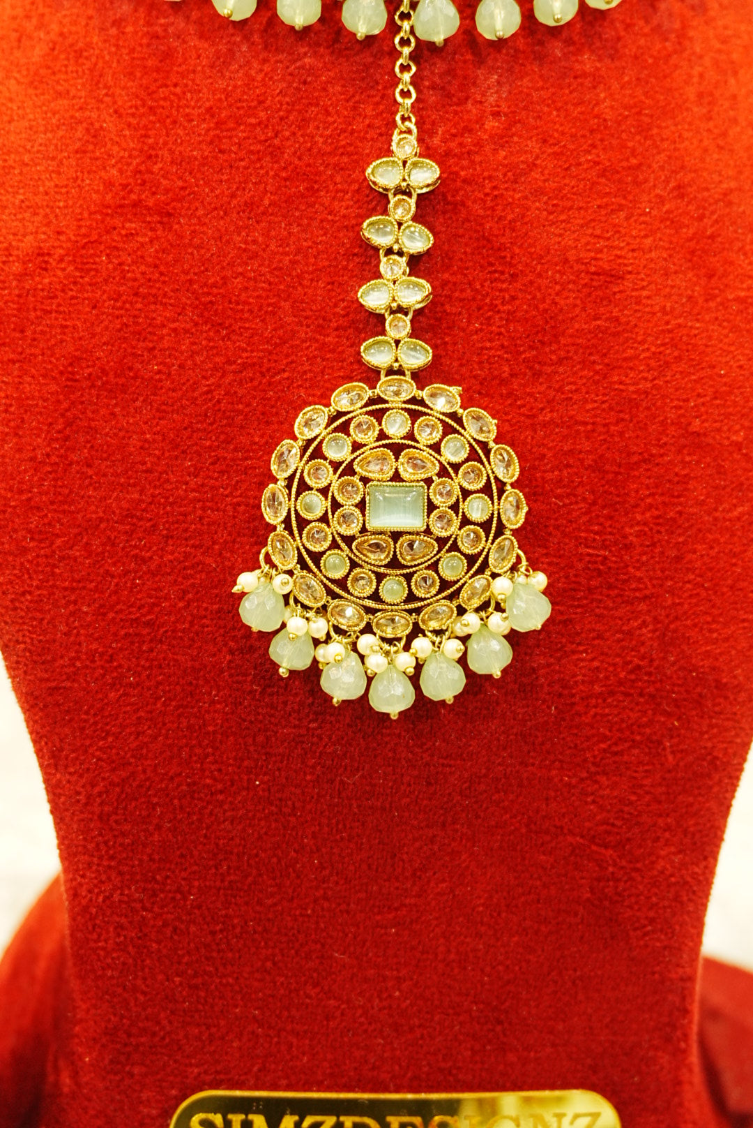 NIMRAT POLKI NECKLACE SET WITH TIKKA | SIMZDESIGNZ |