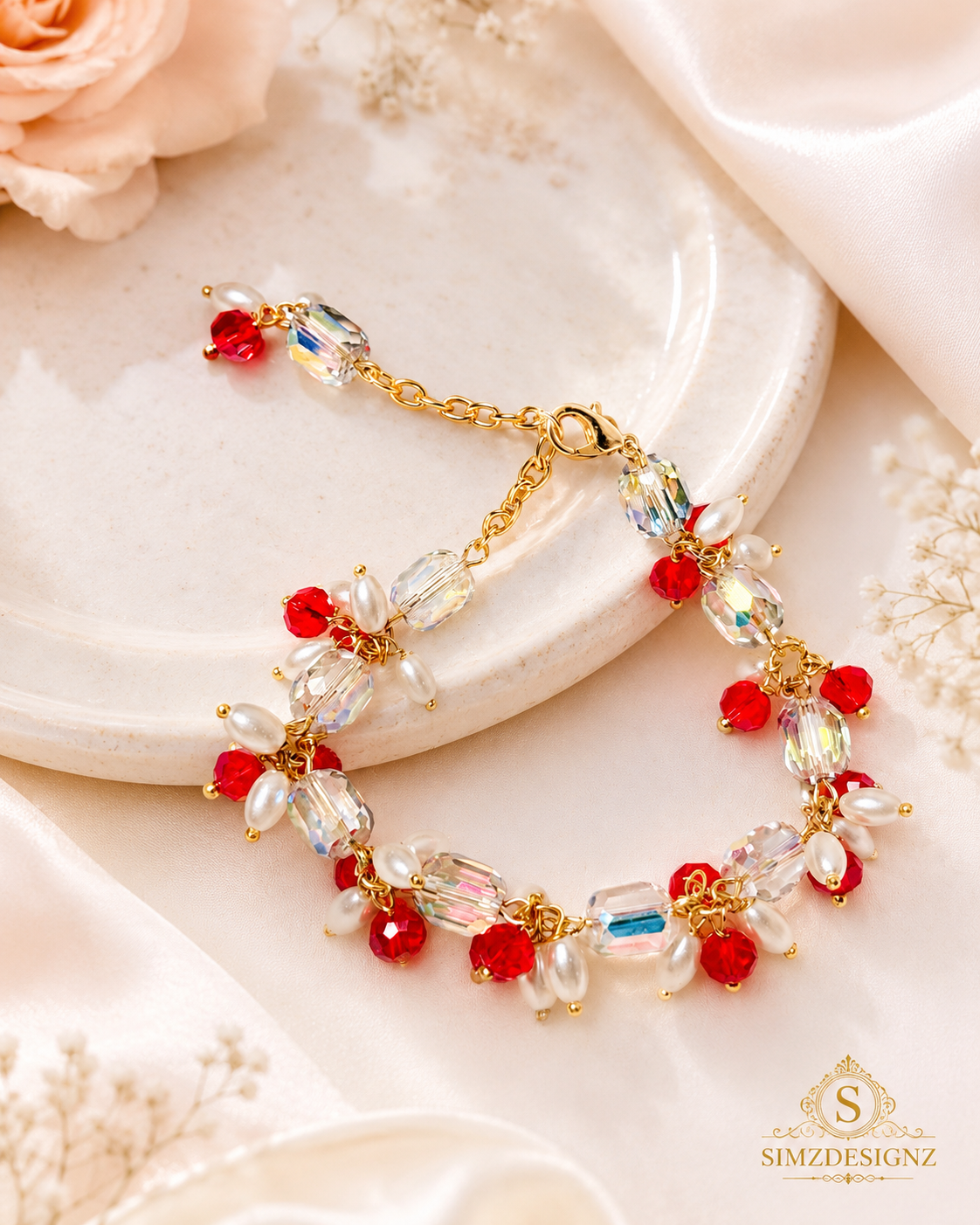 Pearl Bracelet Rakhi For Bhabi