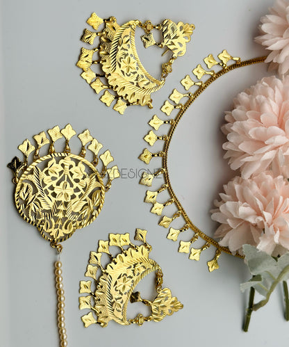 Punjabi Traditional Gold look Necklace | Simzdesignz | Jadau | Pipple Patti |