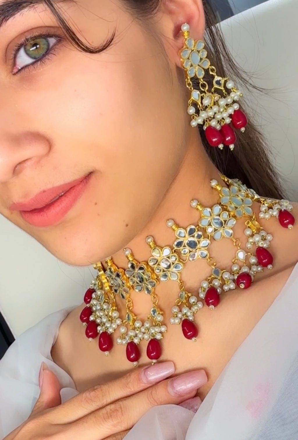 24 K Gold Plated Thappa Kundan Necklace | Handmade| Simzdesignz |