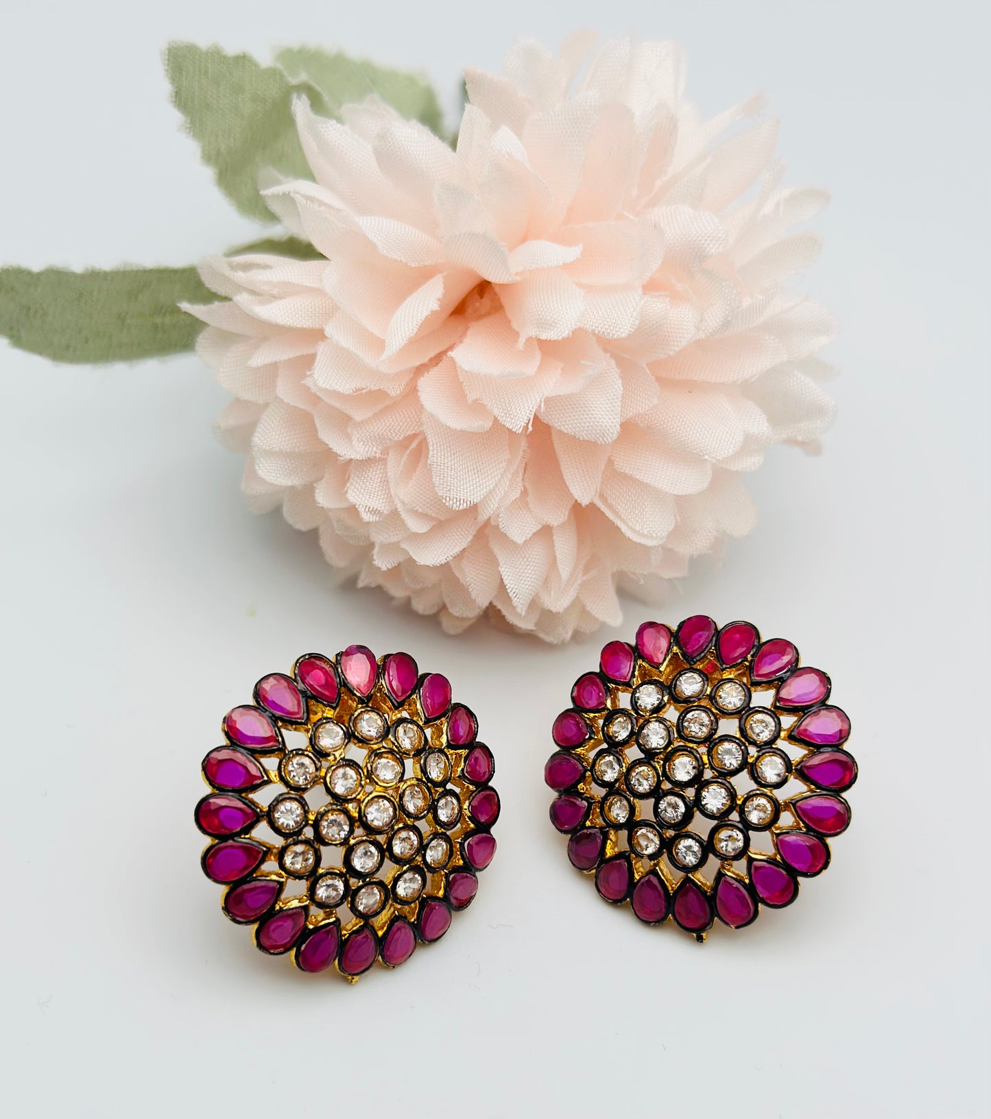 Lightweight Polki Studs | Simzdesignzz |