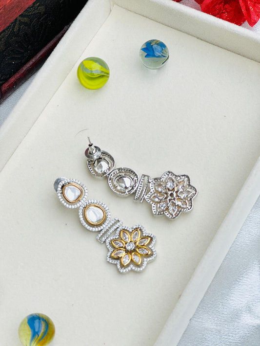 Silver American Diamond Earrings | Simzdesignzz |