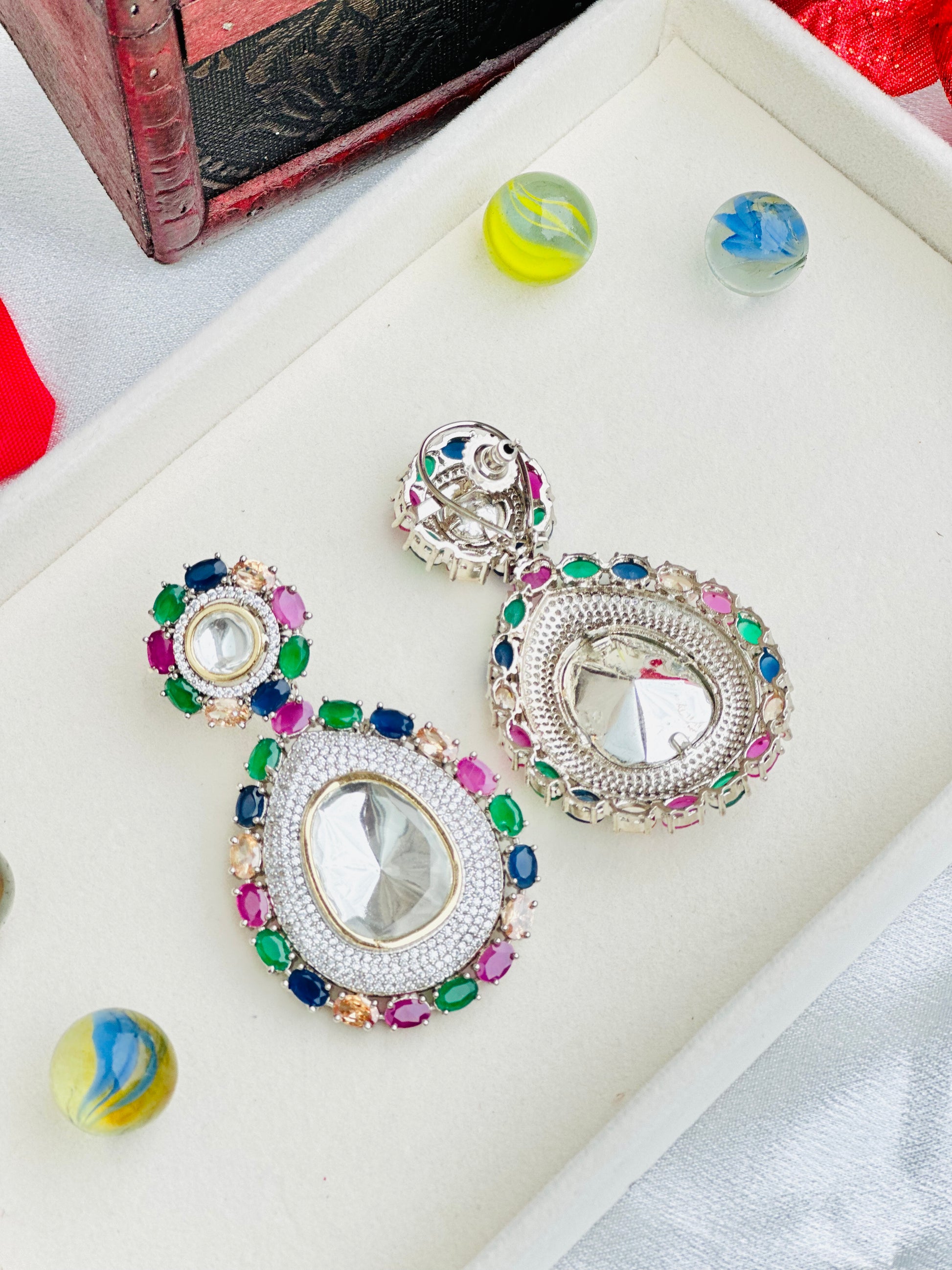 American Diamond Elegant Multi Earrings | Simzdesignzz |