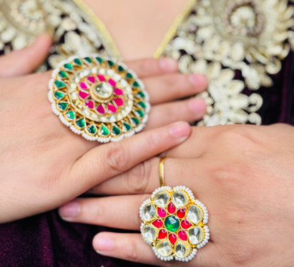 Floral Pachi Kundan Ring | Simzdesignzz |