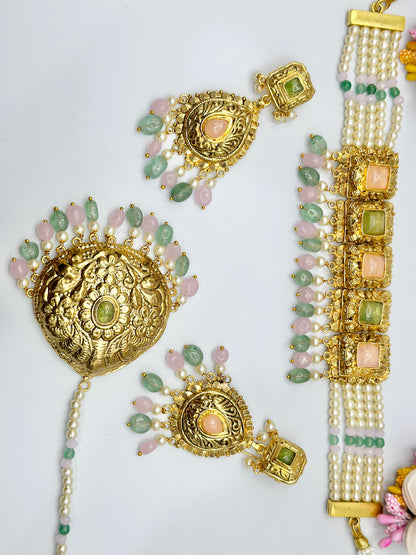 Kohinoor Gold-Plated Necklace Set| 1GM | Simzdesignzz |