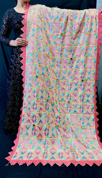 Mirror-Work With Embroidered Phulkari | Simzdesignzz |