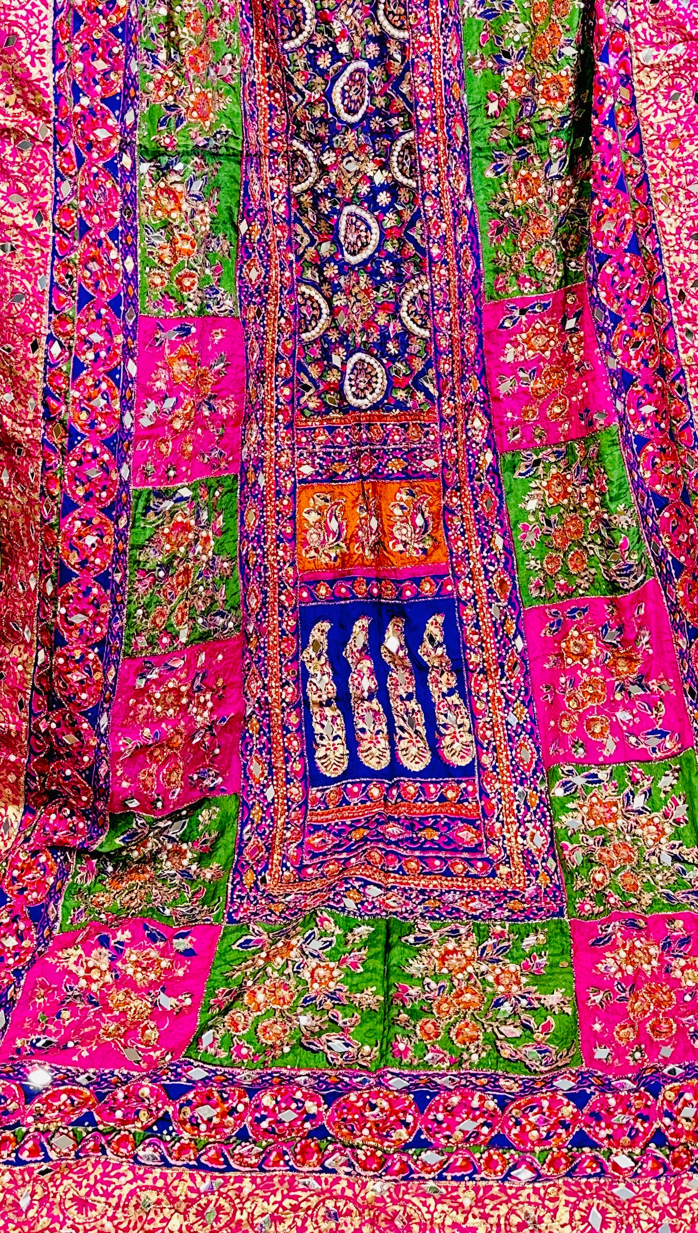 Mirror And Stone Handmade Pakistani Phulkari Dupatta | Simzdesignzz |