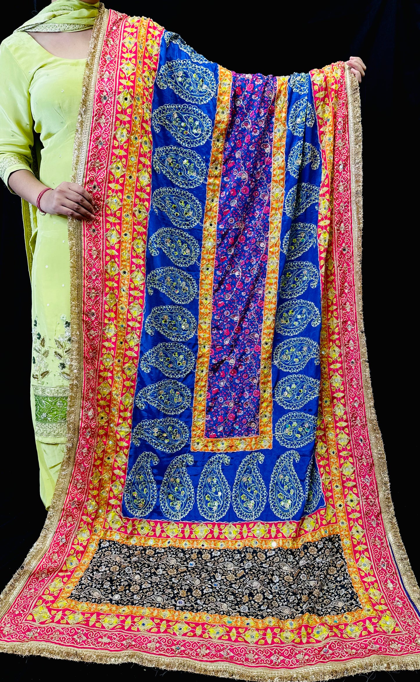 Multicolour Pakistani Silk Dupatta | Simzdesignzz |