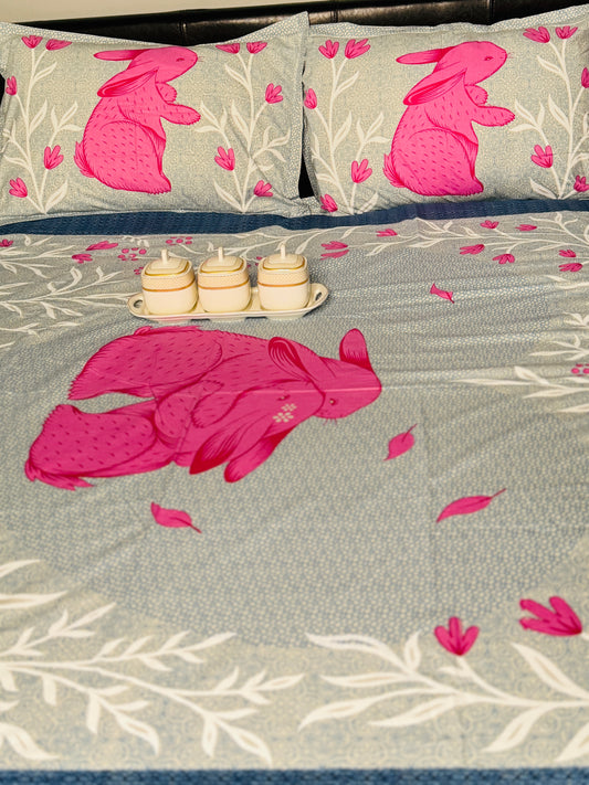 Bunny Printed King Sized Bedsheet Set | Simzdesignzz |