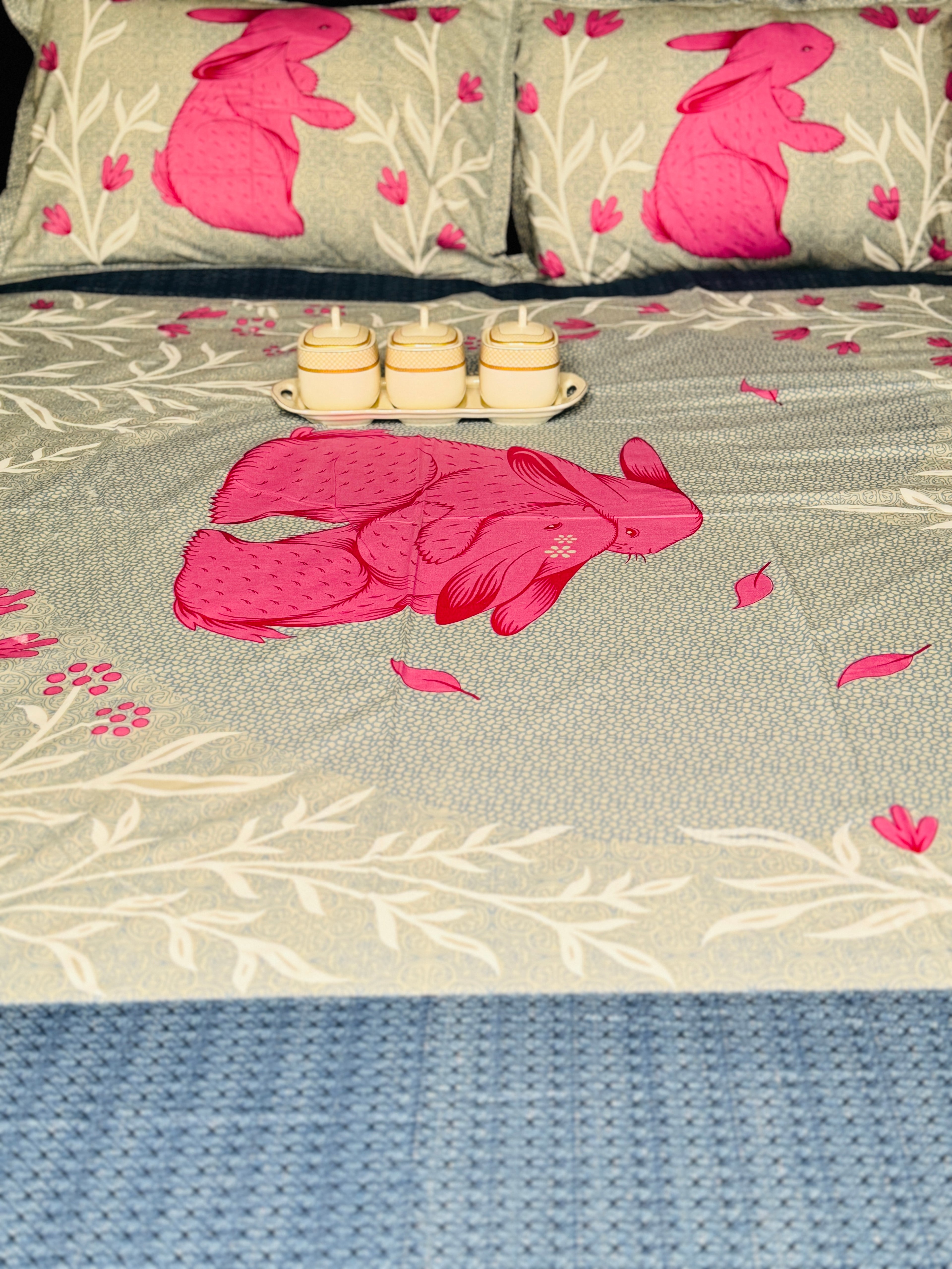 Bunny Printed King Sized Bedsheet Set | Simzdesignzz |