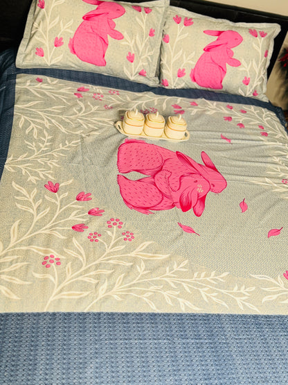 Bunny Printed King Sized Bedsheet Set | Simzdesignzz |