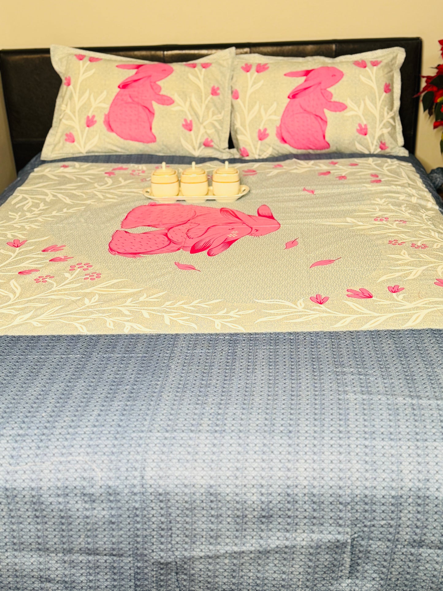 Bunny Printed King Sized Bedsheet Set | Simzdesignzz |