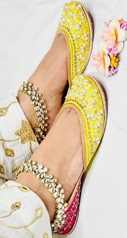 Kundan Flower Anklets | Simzdesignzz |