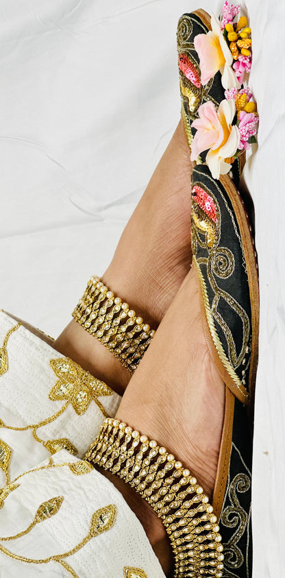 Double-Layered Polki Anklets | Simzdesignzz |