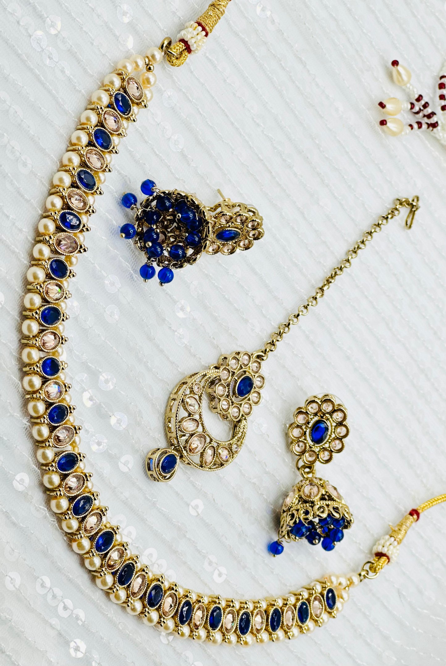 Elegant Single-Line Polki Necklace With Jhumki Tikka | Simzdesignzz |