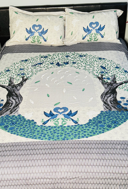 Love-Birds King Sized Bedsheet | Simzdesignzz |