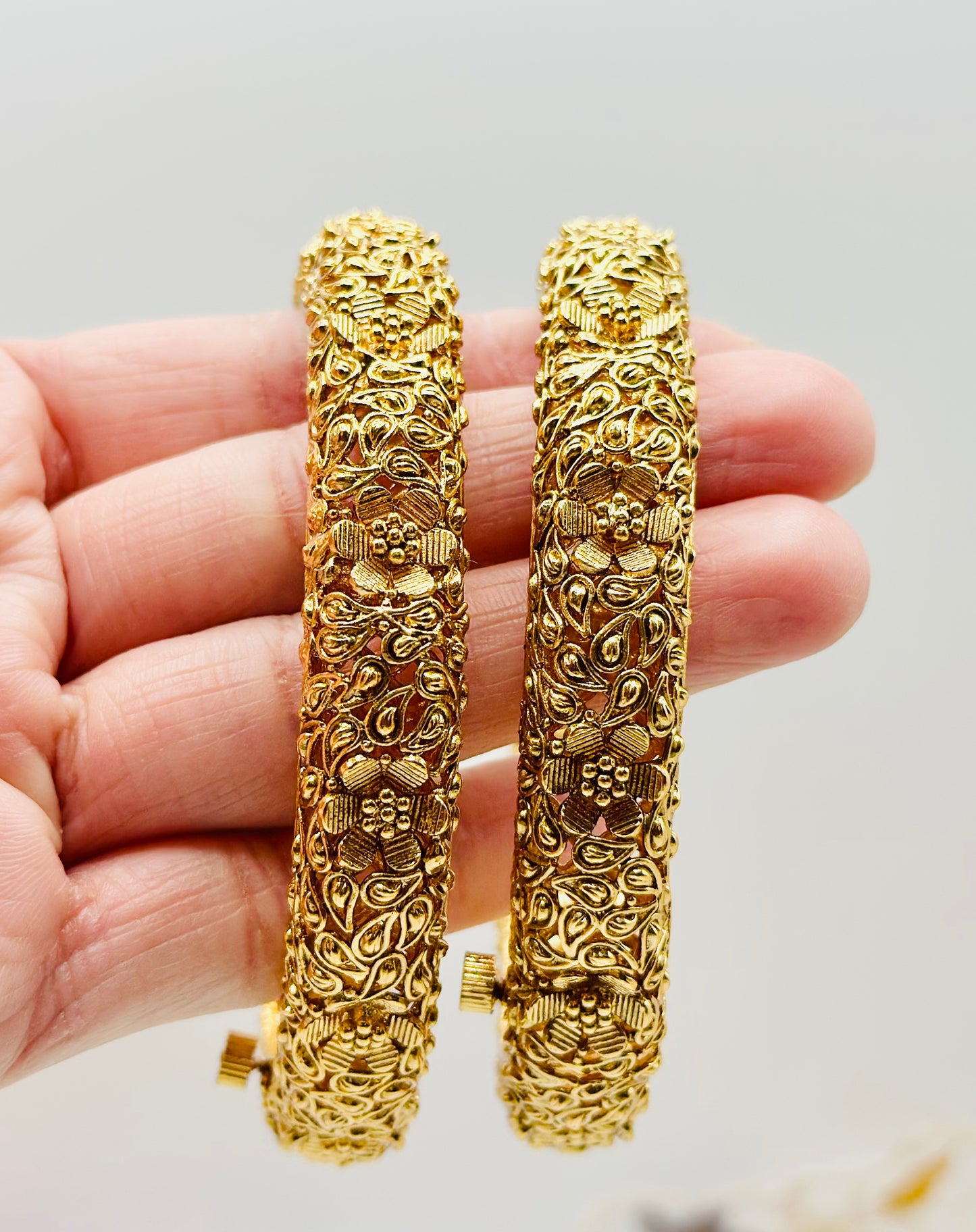 Floret Design Gold-Plated Bangles | Simzdesignzz |