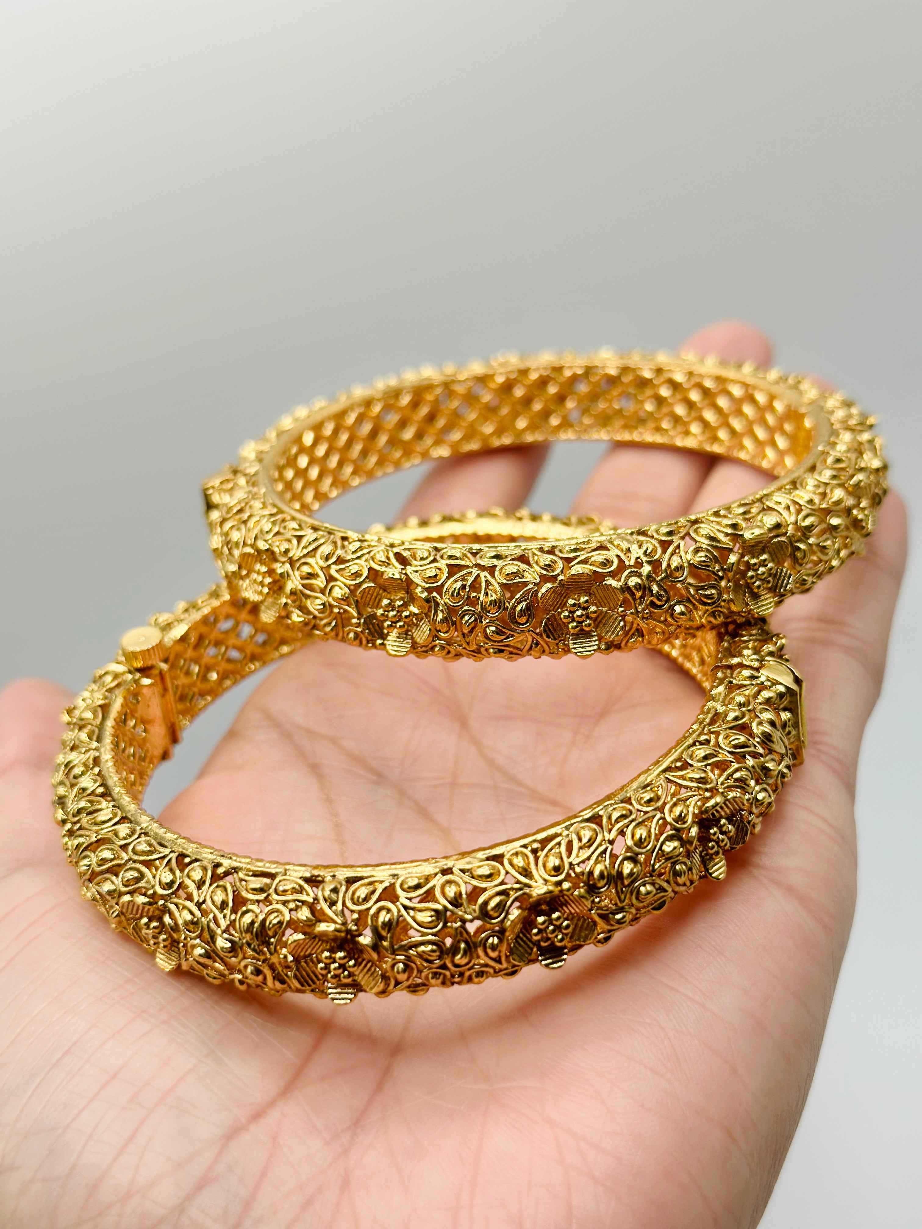 Floret Design Gold-Plated Bangles | Simzdesignzz |