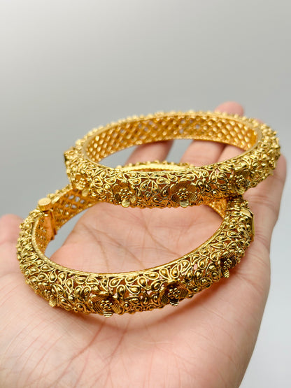 Floret Design Gold-Plated Bangles | Simzdesignzz |