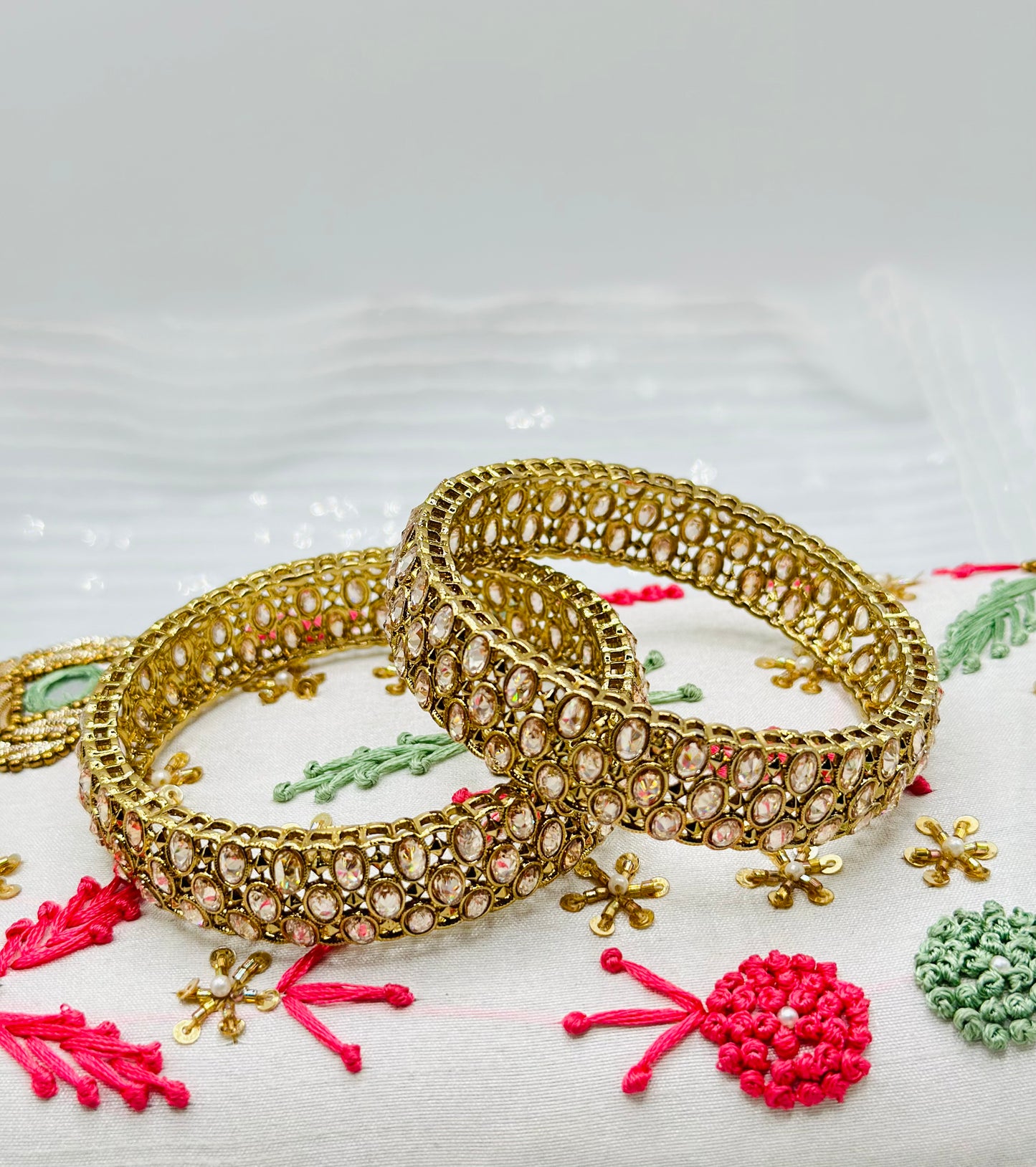 Polki Bangles With Round Stones | Simzdesignzz |