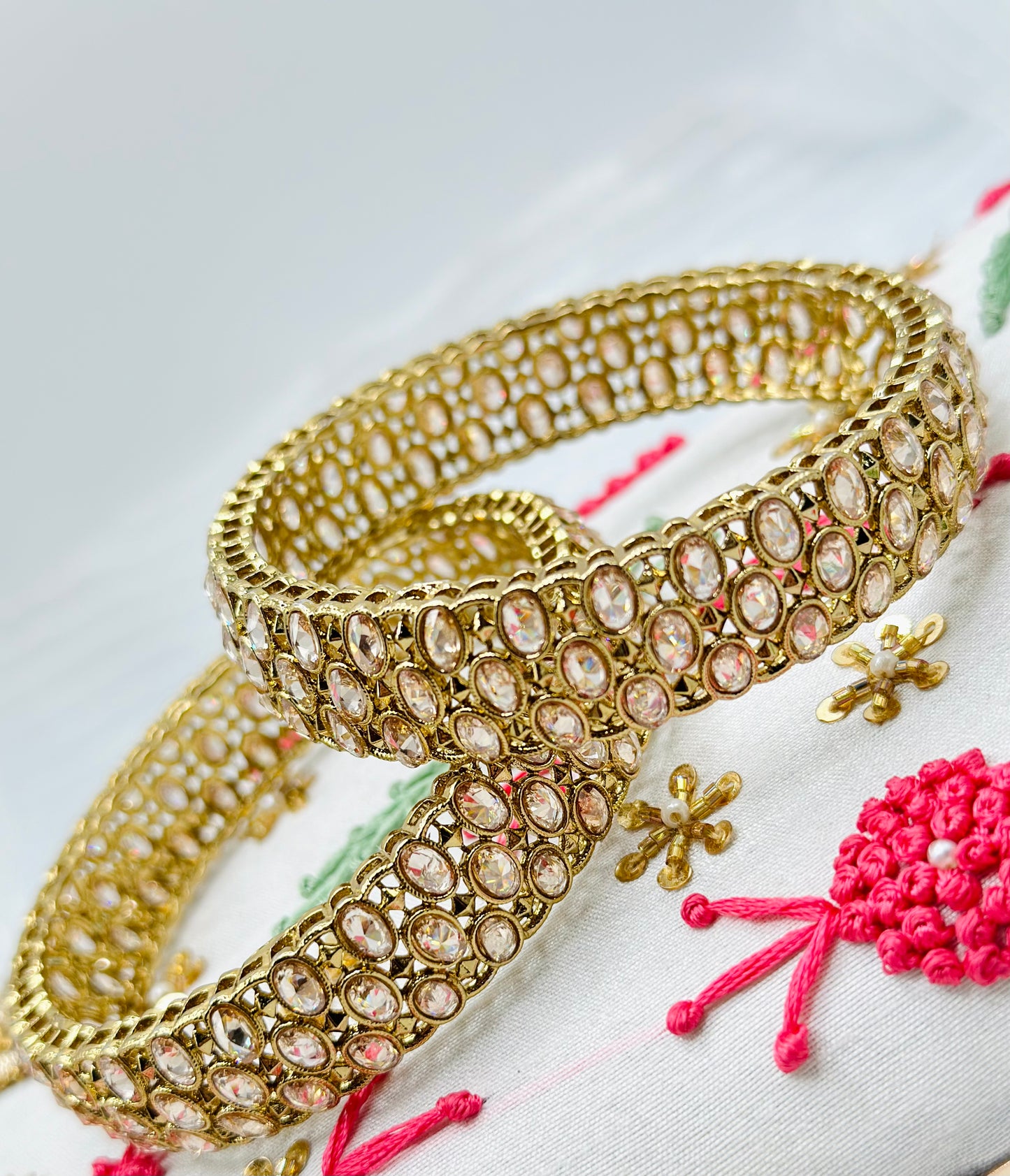 Polki Bangles With Round Stones | Simzdesignzz |