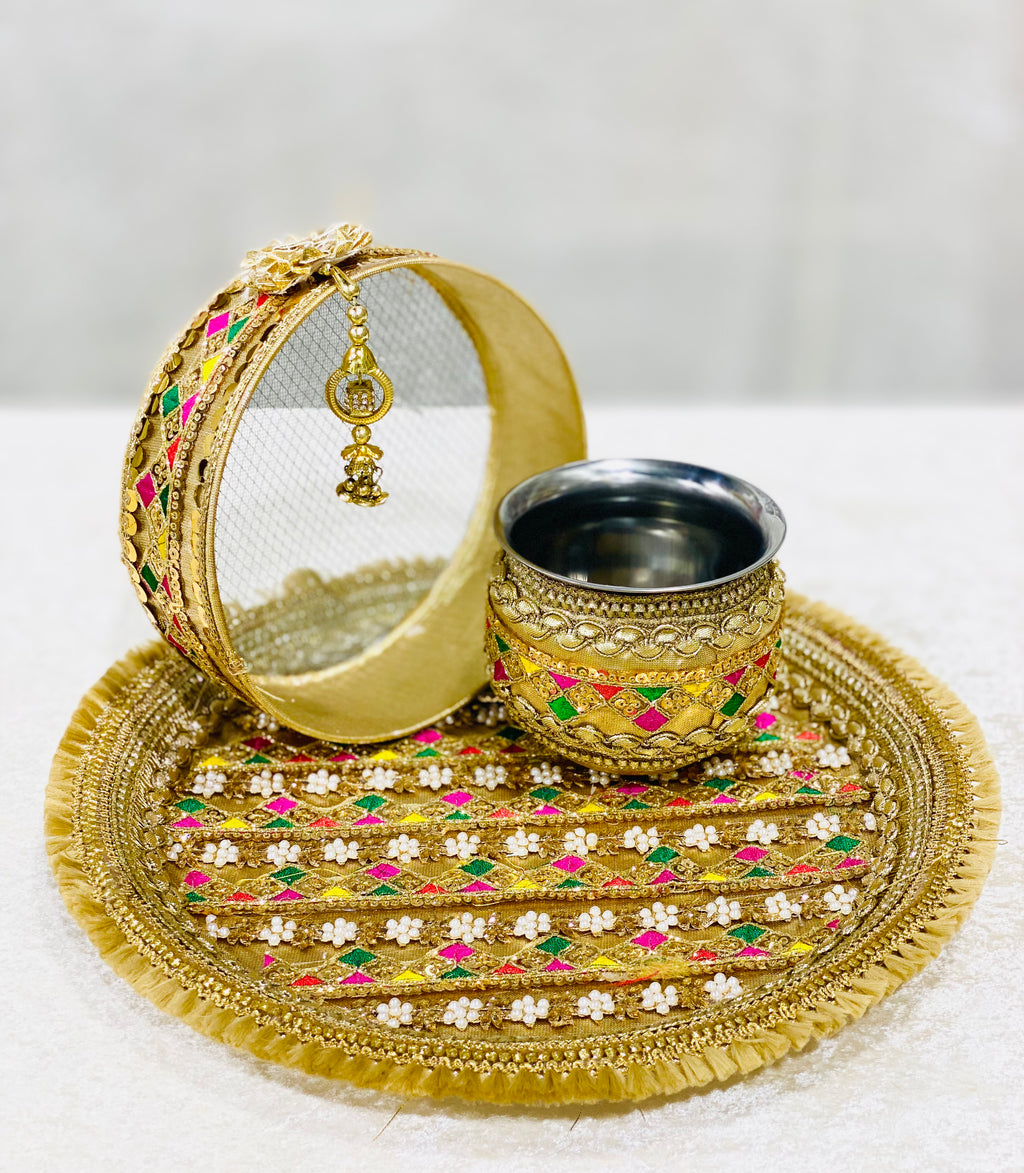 MULTI COLOR KARWACHAUTH THALI