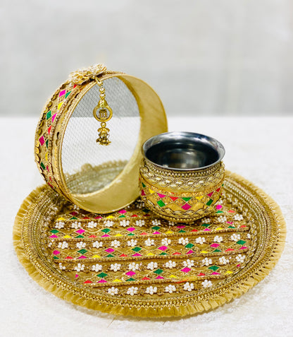 MULTI COLOR KARWACHAUTH THALI