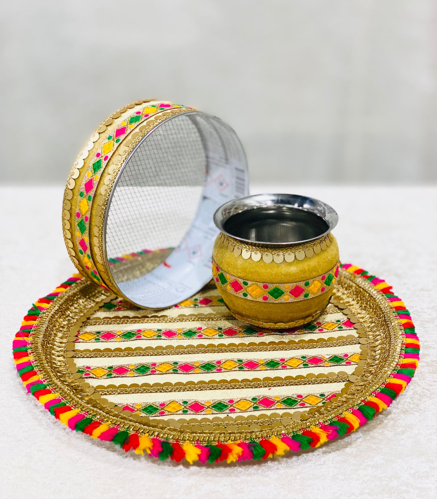 MULTI COLOR KARWACHAUTH THALI