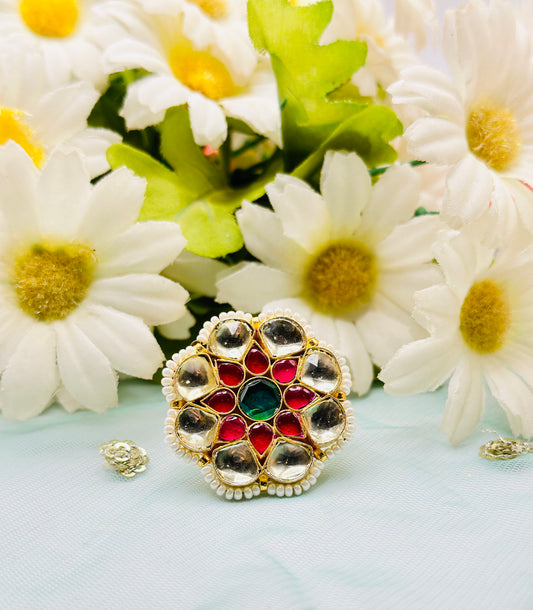 Floral Pachi Kundan Ring | Simzdesignzz |