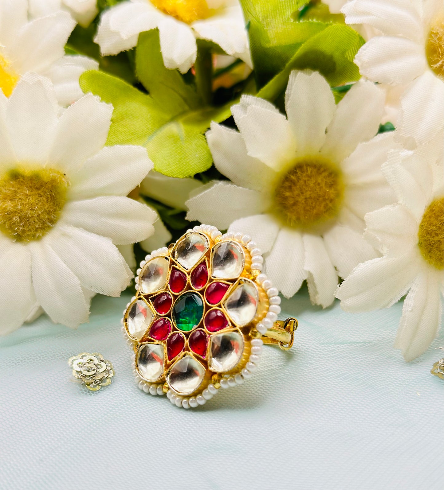 Floral Pachi Kundan Ring | Simzdesignzz |