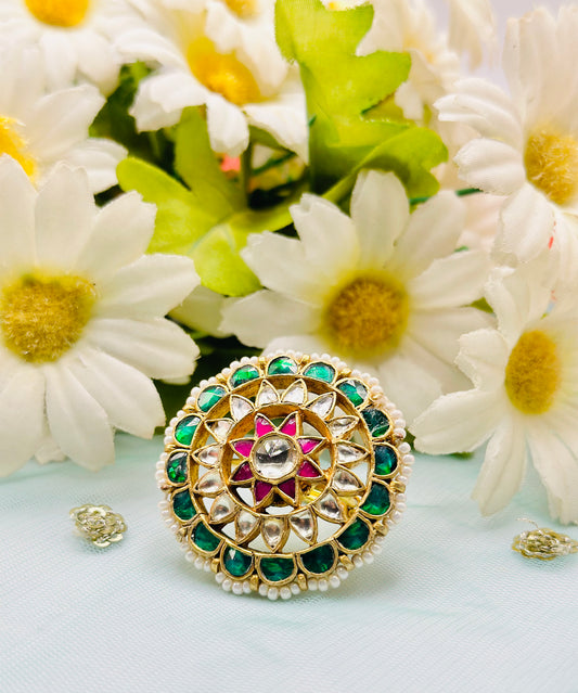 Star-Shape Pachi Kundan Ring | Simzdesignzz |