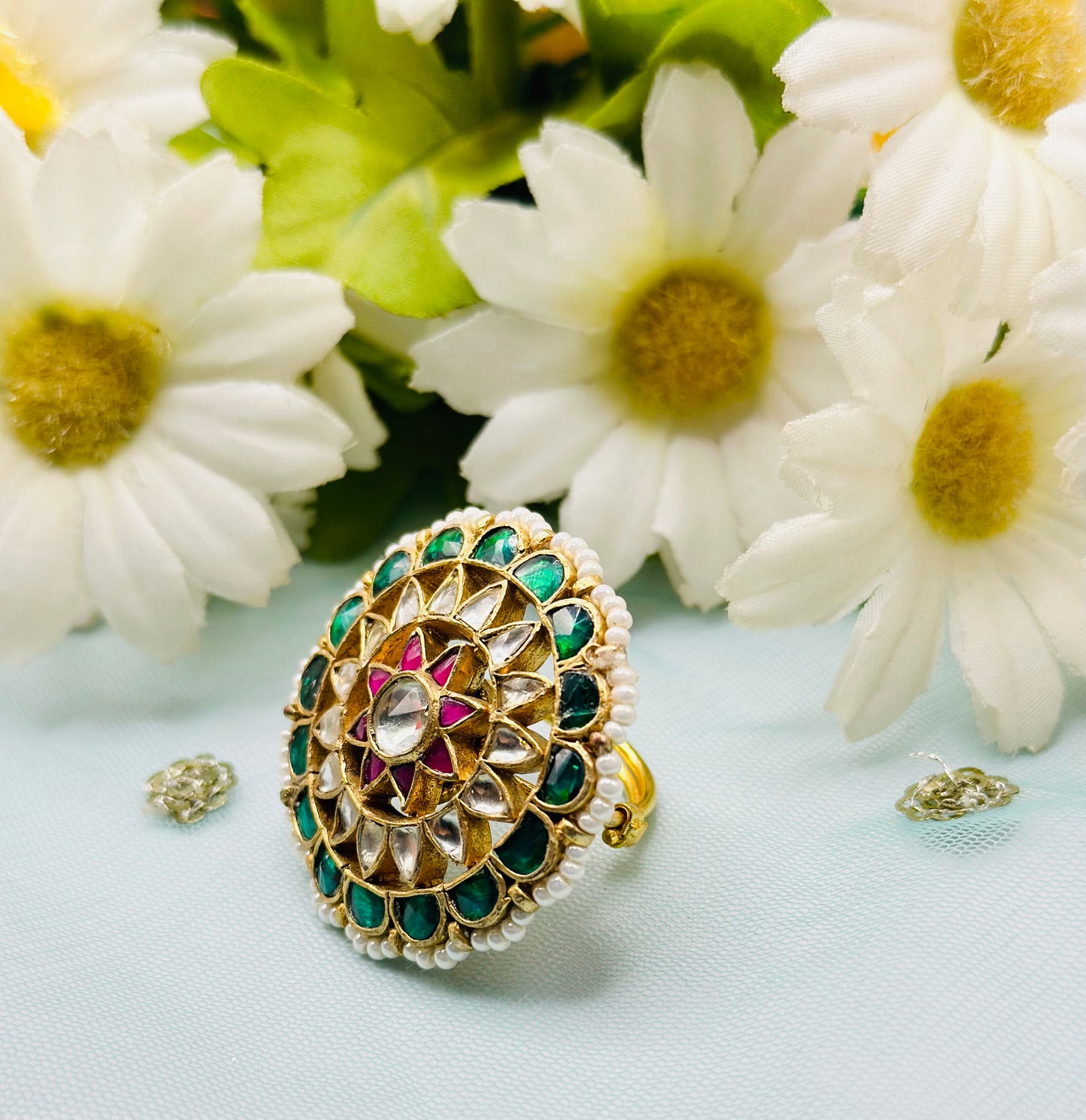 Star-Shape Pachi Kundan Ring | Simzdesignzz |