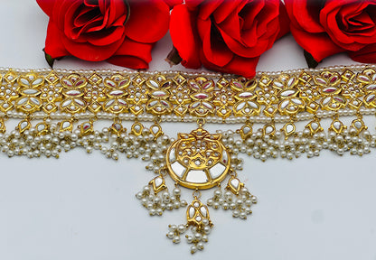 Thappa Kundan Mirror Necklace | Simzdesignzz |