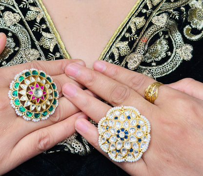 Star-Shape Pachi Kundan Ring | Simzdesignzz |