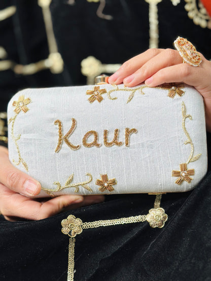 Ivory Cream Handcrafted Clutch | Simzdesignz|