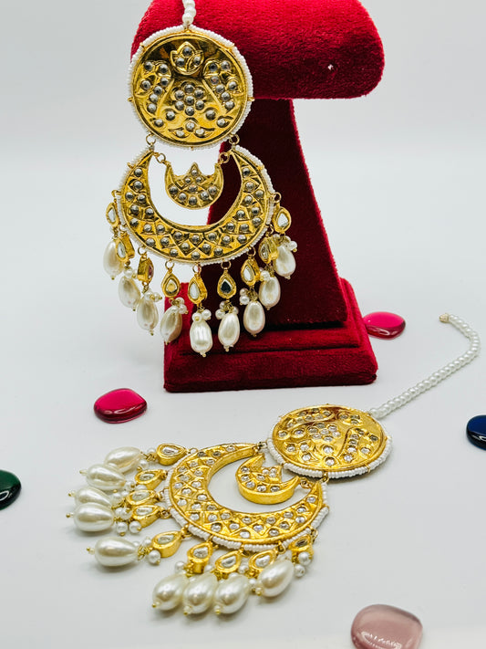 Firoz Round Shape Thappa Kundan Earrings | Simzdesignzz |