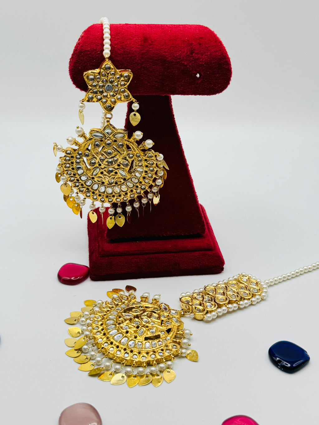 Golden Peepal-Patti Thappa Kundan Earrings | Simzdesignzz |