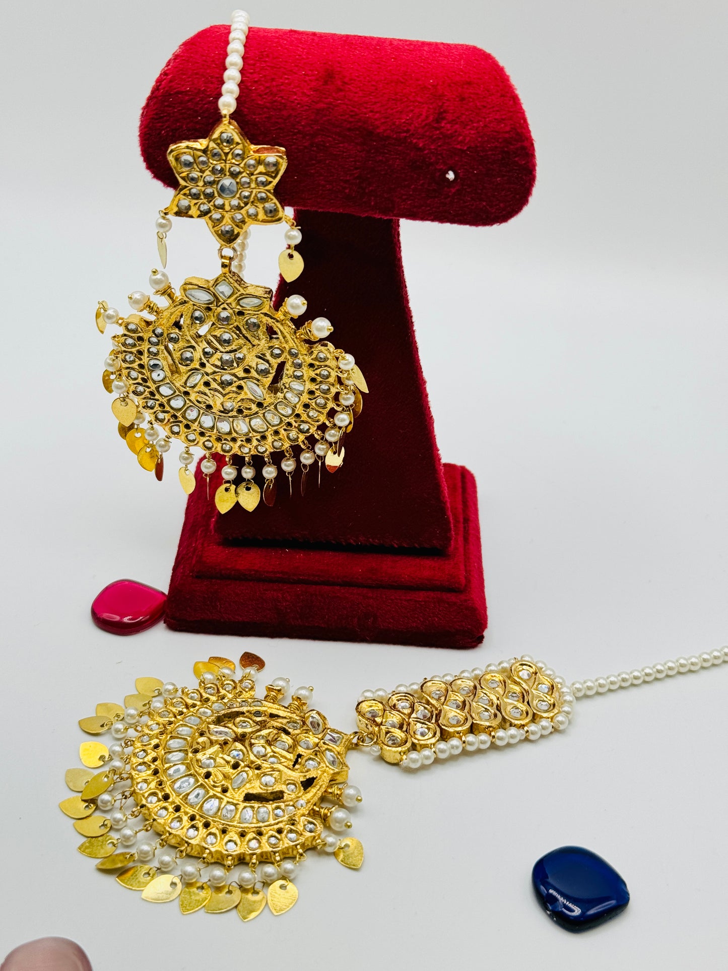 Golden Peepal-Patti Thappa Kundan Earrings | Simzdesignzz |