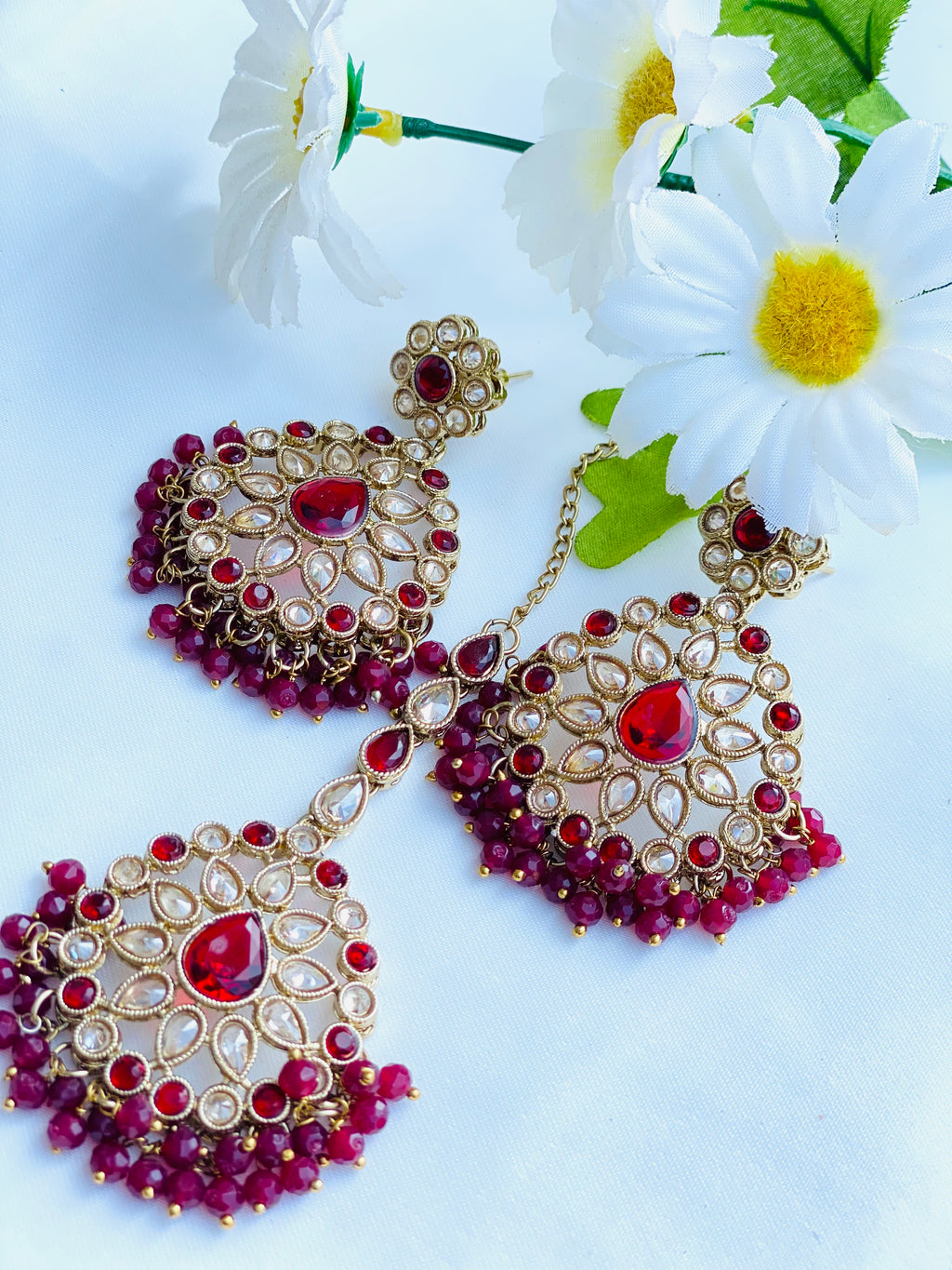 Polki Earring Tikka Set |Lightweight|Simzdesignz|