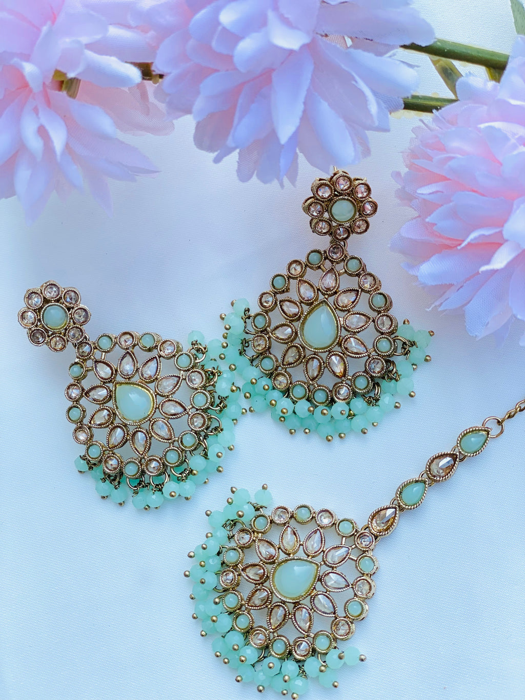 Polki Earring Tikka Set |Lightweight|Simzdesignz|
