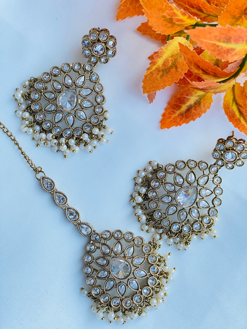 Polki Earring Tikka Set |Lightweight|Simzdesignz|