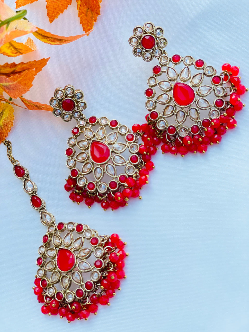 Polki Earring Tikka Set |Lightweight|Simzdesignz|