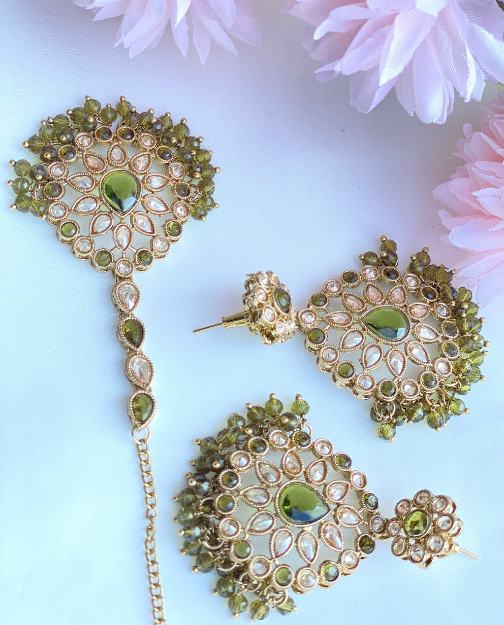 Polki Earring Tikka Set |Lightweight|Simzdesignz|