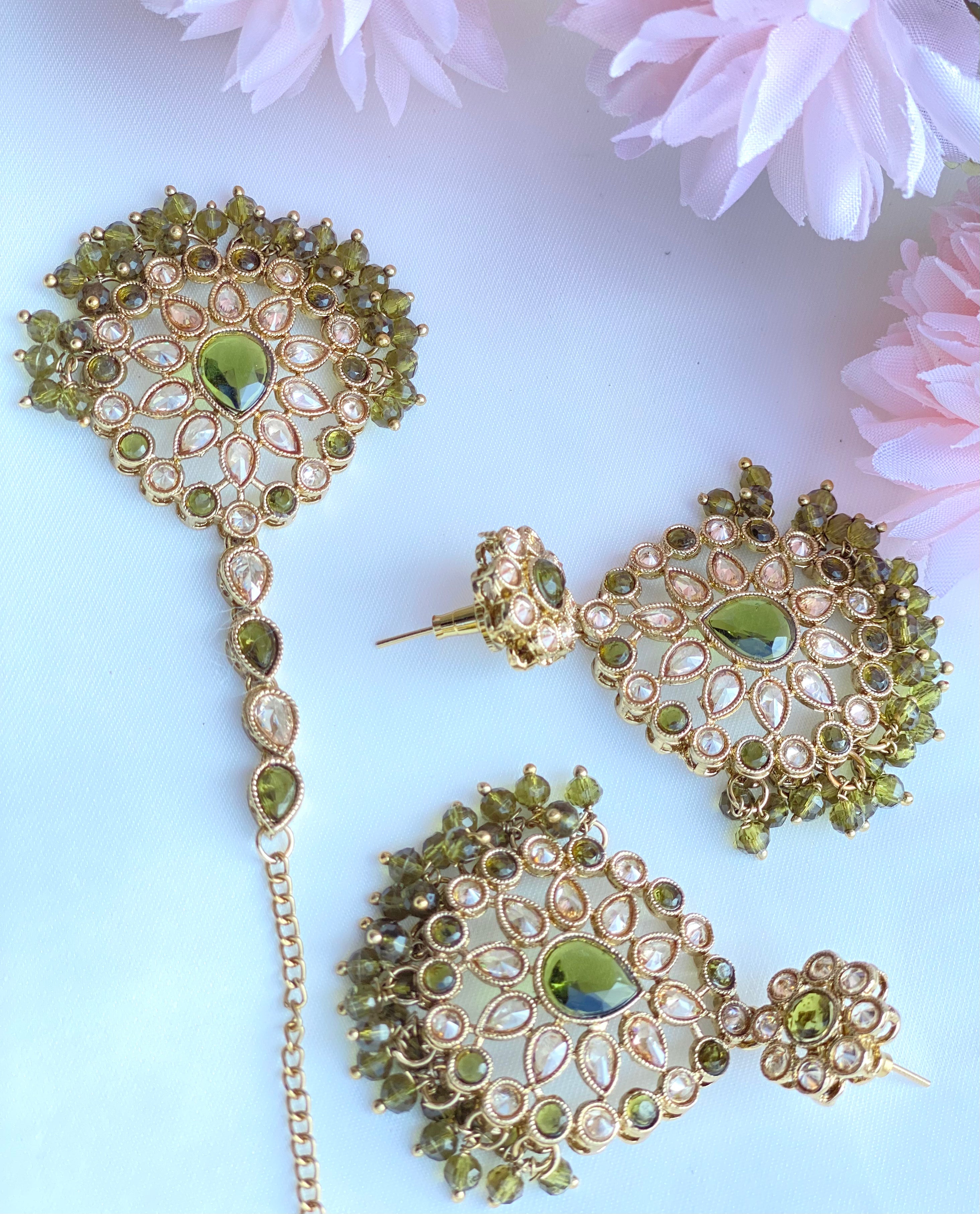 Polki Earring Tikka Set |Lightweight|Simzdesignz|
