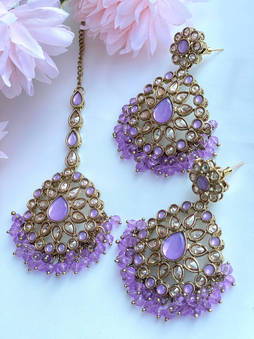 Polki Earring Tikka Set |Lightweight|Simzdesignz|