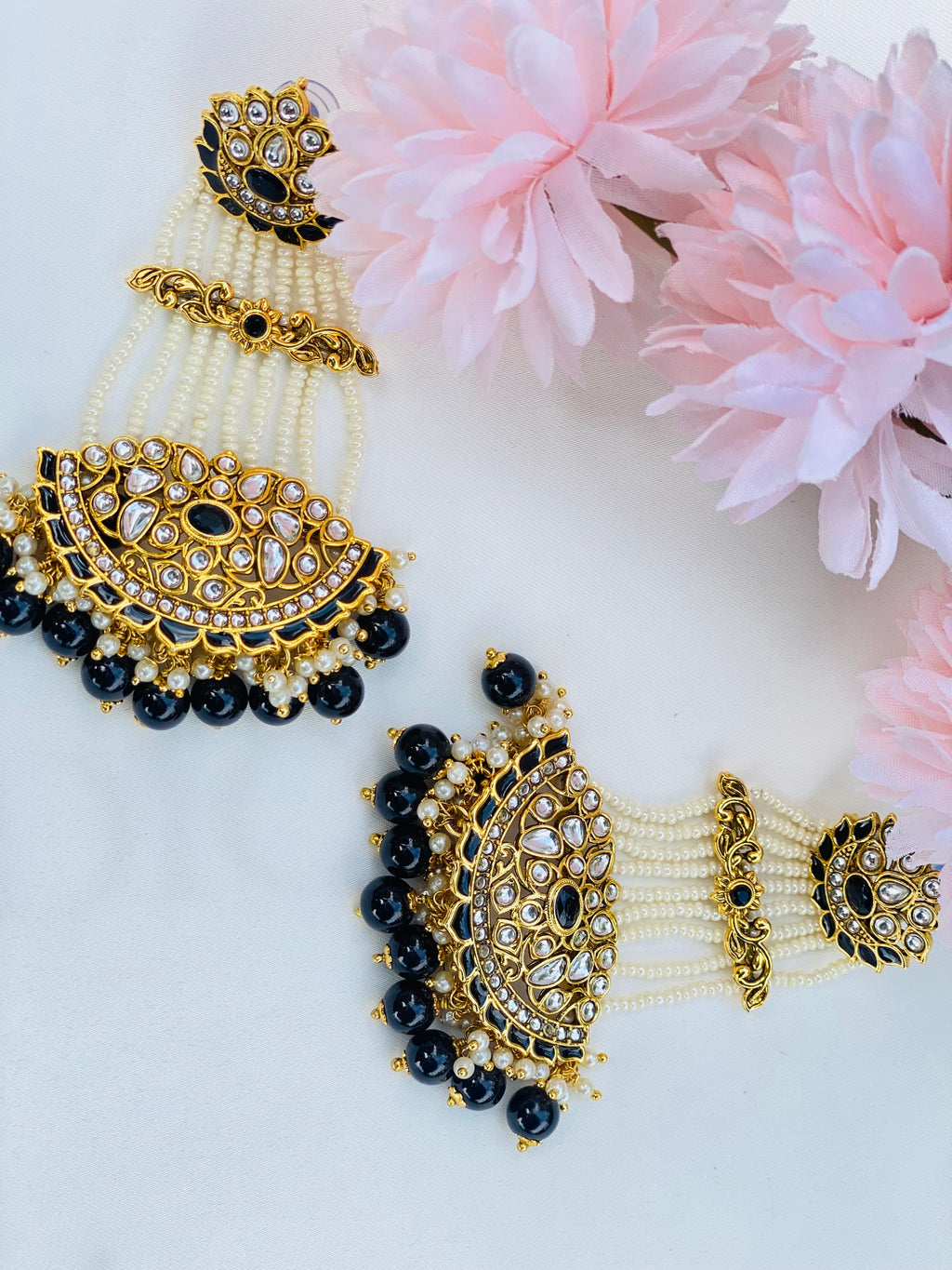 Lightweight Pakistani  Rivaz Kundan Earrings | Simzdesignz |