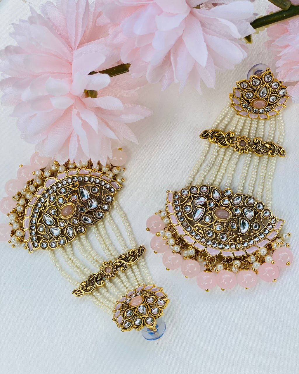 Lightweight Pakistani  Rivaz Kundan Earrings | Simzdesignz |